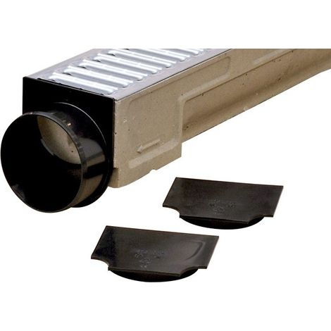 ACO kit de pièces d’about avec sortie Ø110 mm pour caniveau standard