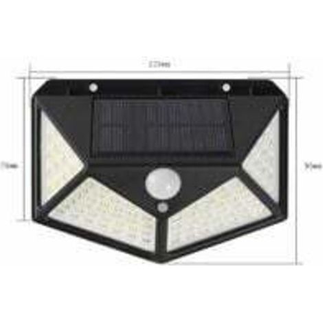 4 PCS Ensemble de lampes solaires extérieures 100 LED avec détecteur de mouvement, angle d'clairage 270, étanchéité IP65, luminaires muraux pour jardin, terrasse, cour, lumières de sécurité (1/4)