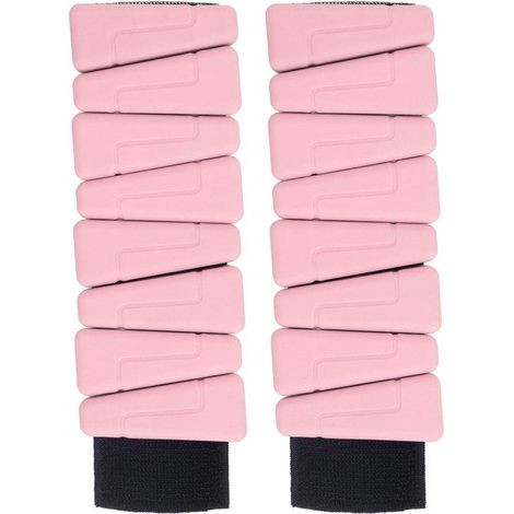 Poids de poignet et de cheville - 2 lb - Réglage à une main - Silicone doux inodore - Rose (1/5)
