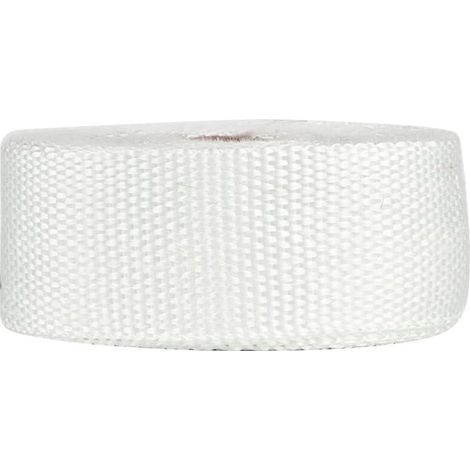 Ruban isolant thermique résistant à la chaleur pour collecteur de tuyau d'échappement, 10 m, avec attaches (blanc) (1/4)