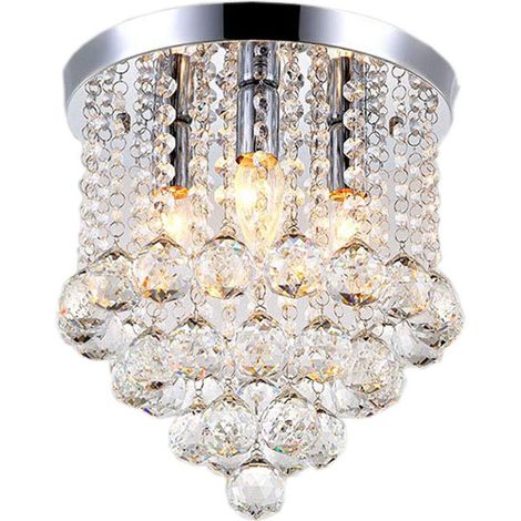 Kristall LED Deckenleuchte Moderne Runde Lampenschirm Chrom Kronleuchter für Schlafzimmer, Wohnzimmer, Eingang, Korridor, Küche