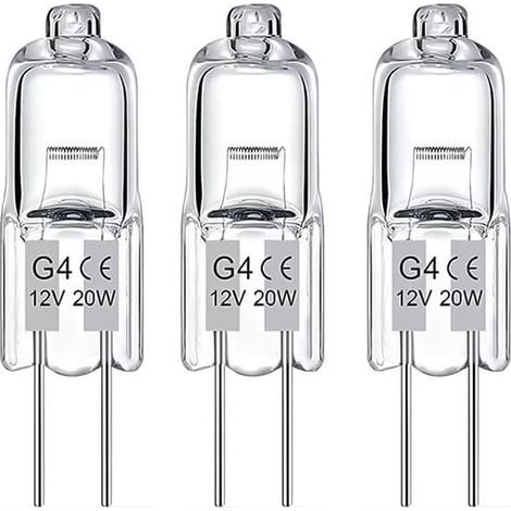 Lot de 10 ampoules halogènes G4 20 W 12 V - Blanc chaud (1/3)