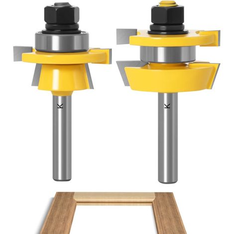 2-teiliges Nut- und Federfräser-Set, 8-mm-Schaft, Nut- und Federfräser-Set, Holzbearbeitungsfräser, Fräswerkzeug