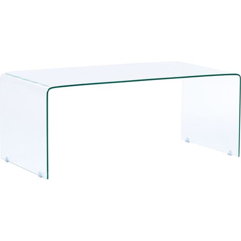 Mesa de centro transparente 100 x 50 cm rectangular minimalista Kendall (1/5)