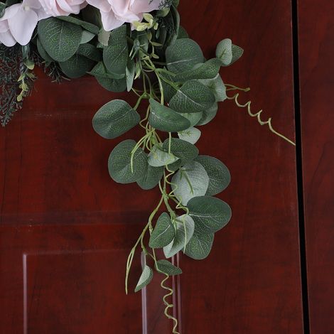 Guirlande de fleurs artificielles flexible et réaliste, blanche, pour porte d'entrée, chaise ou table. (1/5)