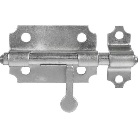 Verrou de box - Course : 28 mm - Décor : Zingué - Matériau : Acier - Platine : 65 x 49 x 1,5 mm - ITAR (1/3)