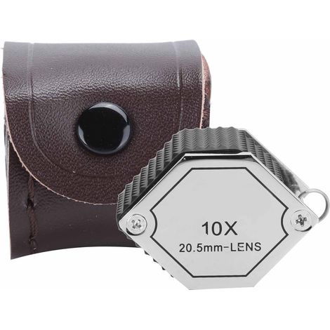 10-fache Taschenlupe mit drei optischen Glaslinsen, 10 x 20,5 mm, Vergrößerungswerkzeug für Schmuck (1/5)