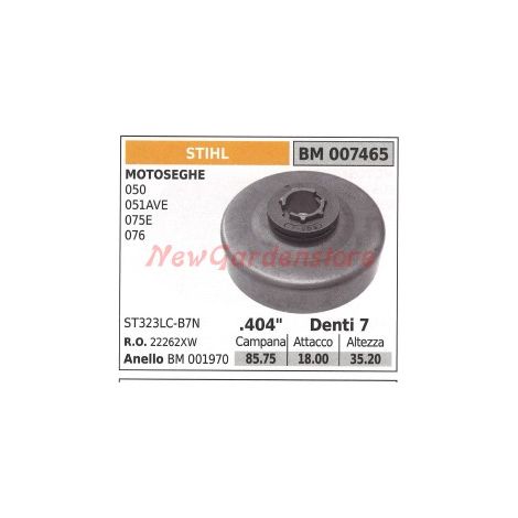 STIHL Kettensäge Kupplungsglocke Ritzel 050 051AVE 075E 076 007465 22262XV