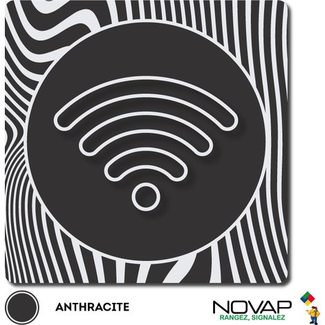 Plaque Wifi - Design Anthracite 90x90mm - 4330945 (1/3)