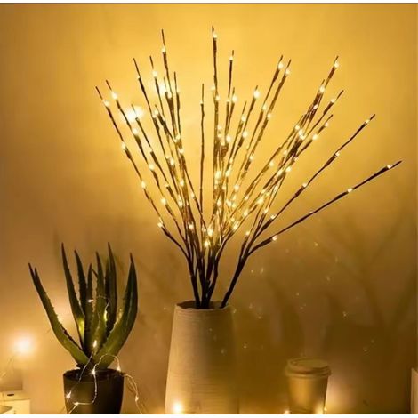 Stelo luminoso con 20 LED su 5 rami luci decorazioni Natale a Batteria 65 cm (1/5)