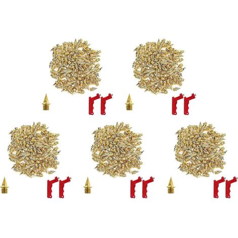 600 pointes de 6,35 mm (1/4 pouce) pour chaussures d'athlétisme, pointes de rechange pour chaussures de cross-country courtes, avec clé à pointes. (1/5)
