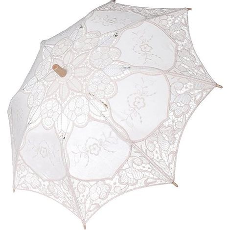 Sonnenschirm aus Spitze – Hochzeitsdekoration – Festliches Accessoire – Exquisite Verarbeitung – 60 cm Durchmesser – Weiß (1/5)