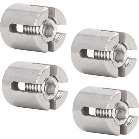 Lot de 10 serre-câbles croisés en acier inoxydable 316, filetage M10, pour câbles de 3 mm et moins. (1/5)