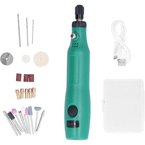 Mini smerigliatrice elettrica con 3 velocità variabili, kit di utensili per smerigliatura portatili senza fili per progetti fai da te -Crezuo