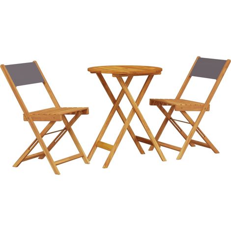 Maison Exclusive - 3-tlg. Bistro-Set Anthrazit Stoff und Massivho
