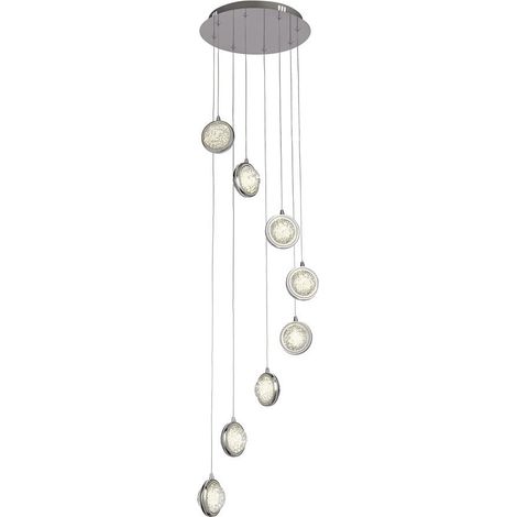 Suspension QUARTZ 8L MULTI DROP BUBBLE Verre diamètre 35cm led 8 x 4.5w 1832 lumens 4000k (1/3)