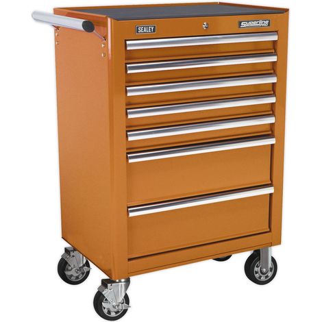 Sealey Rollcab 7 Drawer with Ball-Bearing Slides - Orange AP26479TO