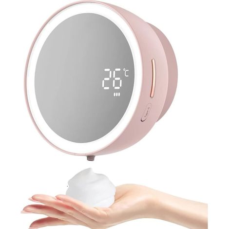 (Rose) Distributeur de savon mural, distributeur de savon automatique à température sans contact de 285 ml, distributeur de savon mural s (1/5)
