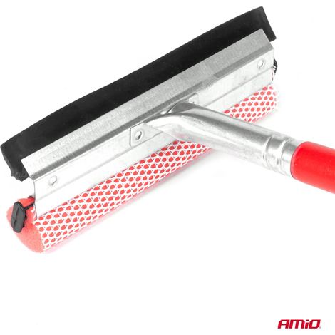 Lave-vitres pour fenêtres et miroirs + raclette à eau sur manche en bois 60 cm amio-03857 (1/3)