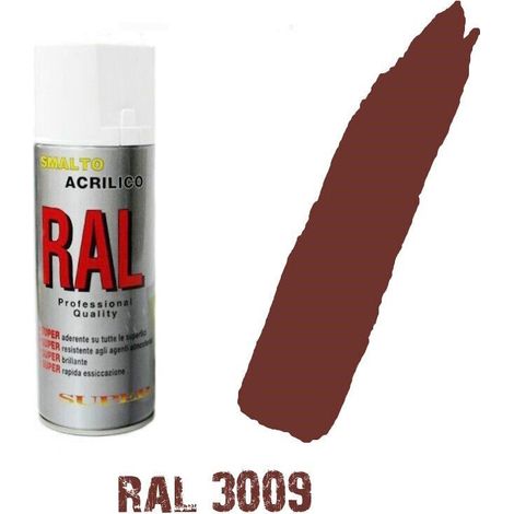 Bomboletta spray ral 3009 rosso ossido  scuro acrilico vernice brillante lucido