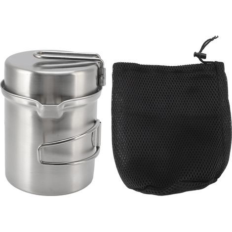 Lot de casseroles en acier inoxydable pour poêle à bois extérieur, portable et coupe-vent, ustensiles de camping et randonnée (1/5)