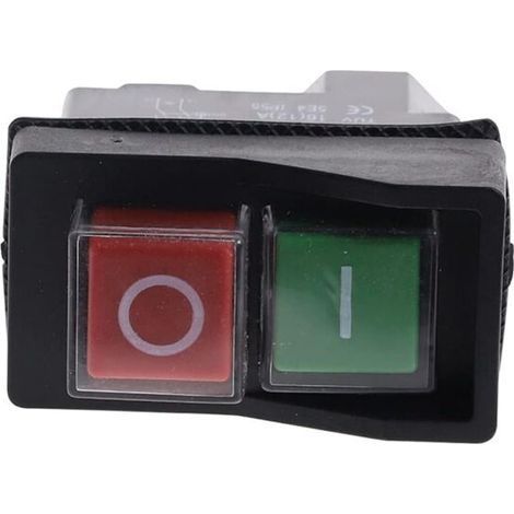 pair Interrupteur Magnétique Etanche, 4 Broches Bouton Poussoir Marche/Arrêt Commutateur Arrêt de Démarrage Accessoires pour Machines-Outils 250V 16A, Accessoires pour Dyson Filtre Remplacement (1/4)