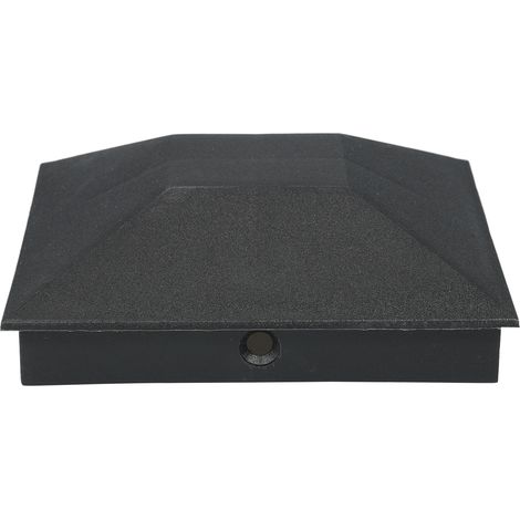 Lot de 10 capuchons de poteaux de clôture en bois de 102 x 102 mm (4 x 4 pouces) en plastique résistant à l'eau et aux UV. Protègent les poteaux des fissures et du pourrissement. (1/5)