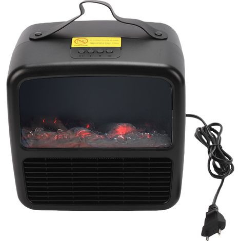 Chauffage d'appoint électrique 1500W portable avec effet feu 3D, protection contre la surchauffe et le basculement, silencieux 36dB, idéal pour bureau et maison (1/5)