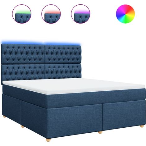 Maison Exclusive - Giroletto a Molle con Materasso Blu 180x200 cm in Tessuto
