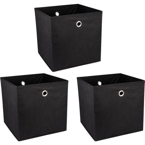 Lot de 3 Boîtes de rangement pliables, Carton résistant, Nylon, 30x30x30 cm, Pour maison (1/4)