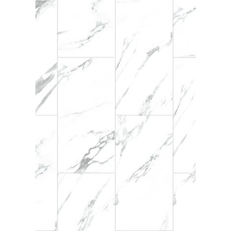 Mexen Glacier White échantillon de panneaux vinyles 610 x 305 mm SPC 6,5 mm, IXPE 1,5 mm, 4 V-Fuga, Jazz White - F1151-S (1/2)