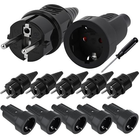 Prise Male et Prise Femelle 250v 16a Fiche Male Prise Electrique Prises pour Câble de 8-16mm Prise Electrique pour Extérieur pour Câble de 8mm Sans Câble (1/5)