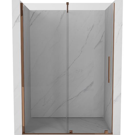 Mexen Velar portes de douche coulissantes 150 cm, transparent, or rose - 871-150-000-01-60
