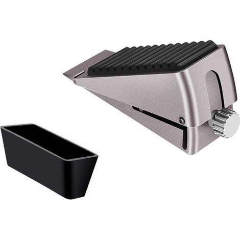 Butée de porte grise avec cale antidérapante réglable en hauteur pour la maison et le bureau (1/5)