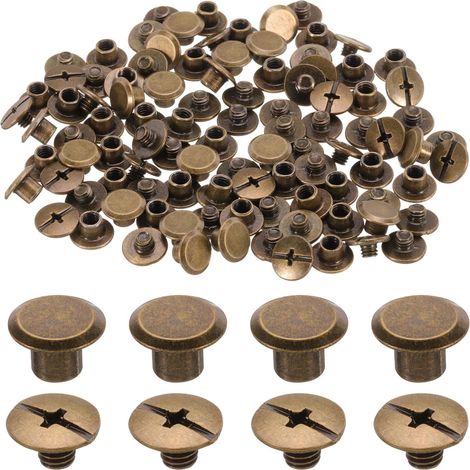 50set M5 x 4mm Vis Chicago Clous Rivets Goujons Rivets Bronze (1/5)