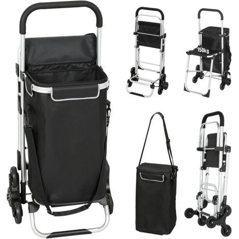 Einkaufstrolley, 40 L Oxford-Tasche, 3-Rad-Design, Aluminiumrahmen, Sitz, Grau
On-Site (1/5)