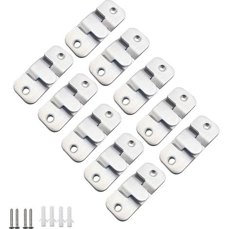 [paquet de 20] supports de montage cachés crochets de verrouillage encastrés pour suspendre des cadres photo 10 paires 20 (1/4)