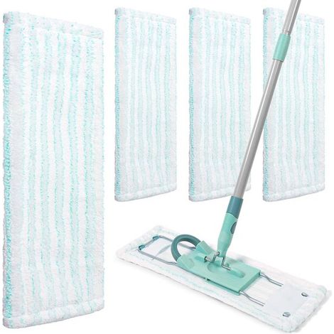 Lot de 5 recharges de balai microfibre – 47x15 cm – Compatibles – Lavables – Réutilisables – Nettoyage sols (1/5)
