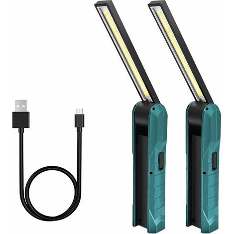 1Pièces Baladeuse Led Rechargeable, Guiseapue Lampe de Travail 5 Modes Lampe Mecanicien Torche Pliable Lampe avec Base Magnétique Lampe d'Inspection pour Camping, Réparation Automobile, Vert (1/5)