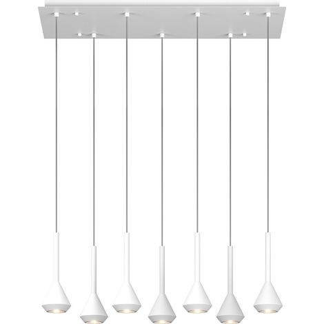 Lampadario Moderno Aygo Metallo Bianco 7 Luci Gu10