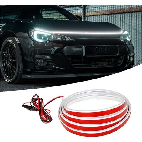 Bande Lumineuse LED Pour Capot De Voiture, 12V 180cm Super Brillant Dynamique Feux Diurnes, Barre Lumière Décorative Extérieur Étanche, Lumières De Kit De Moteur Pour Voitures, SUV, Camions (1/4)
