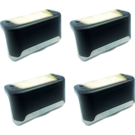 Lot de 4 lampes solaires pour marches - Idéales pour terrasses, quais, marches, porches, passages, escaliers et rampes (1/5)