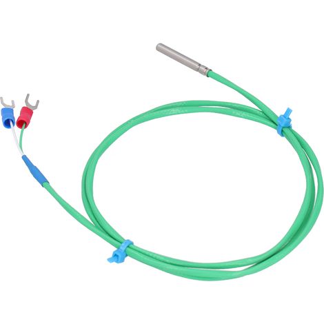 Thermoelement-Sonde Typ K, Silikon, superweiche Temperaturmessleitung 0200℃, grün, 4x30mm (1 Meter) (1/5)