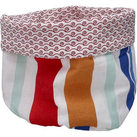 Brandani Oceano cestino pane cotone double face righe e onde (1/2)