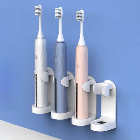 Porte-Brosse à Dents électrique,4 Pièces Support Mural pour Brosse à Dents électrique, Porte-Brosse à Dents électrique Auto-Adhésif, pour l\'hygiène de La Salle de Bain et de La Cuisine-Fei Yu (1/5)