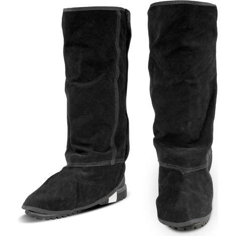 1 paire de protections de soudage en cuir - Résistantes à la chaleur et à l'abrasion - Protections de chaussures - Guêtres de soudage (1/5)