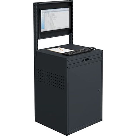 Armoire informatique fixe - Gris anthracite - Box écran 24 pouces inclinable - W040010027-GCGA