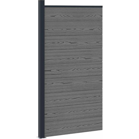 Zaunelement WPC und Aluminium Grau vidaXL