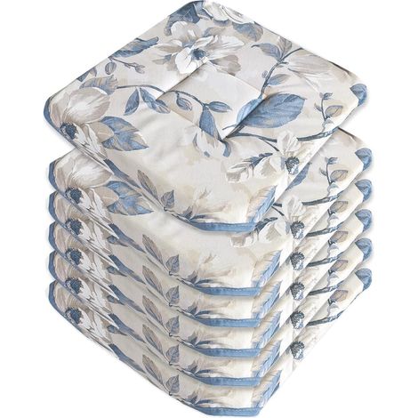 Lot De 6 Coussins De Chaise Coton Avec Des Ailes Lavable Doux Universel Fleurs Shabby Chic