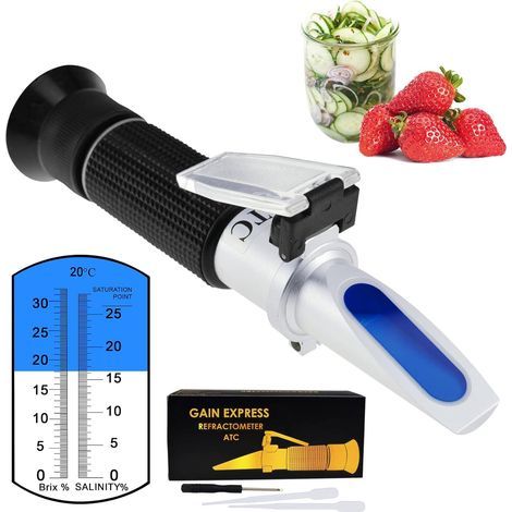 Refractometer Salinity, Brix 0-32%, Salinity 0-28%, ATC, Seawater, Food Industry (1/5)
